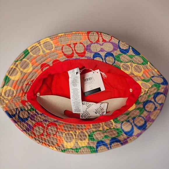 NWT Coach Rainbow Signature Bucket Hat C9919 One Size - Picture 3 of 4